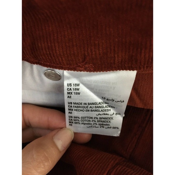 Style & Co  Pants Plus Size Button Down Corduroy  Dark Auburn - Picture 2 of 12
